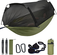Hamac portable simple et double avec moustiquaire, en nylon Ripstop, pour la randonnée et le trekking, compact, personnalisable