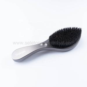 Brosse à barbe ondulée noire pour hommes, Kit chauffant et peigne avec poils de sanglier naturels, 360 - Product Image 4