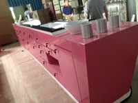 M2 Display Store Design Cosmétiques Vitrine Manucure Table Comptoir Salon Kiosque Nail Shop Design Nail Shopping Mall Kiosk