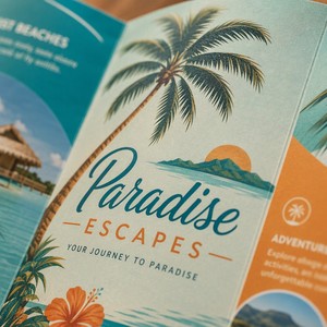 Brochure de voyage personnalisée pliable en trois parties (C-Fold) format A4, motif î<span class=keywords><strong>les</strong></span> tropicales, pour promotion des agences de tourisme et des complexes hôteliers, faible MOQ - Product Image 3