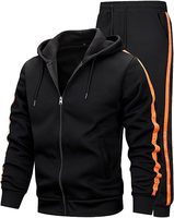 Ensemble de survêtement à capuche pour homme, vente en gros OEM, veste zippée à manches longues et pantalon, personnalisable avec logo, ensemble décontracté pour le jogging
