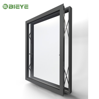 Fenêtre coulissante parallèle moderne en aluminium avec verre teinté horizontal, en acier inoxydable, à économie d'énergie, pour chambre extérieure