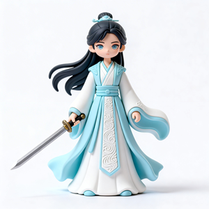 Statuetta Personalizzata in Resina PVC di Giovenca Stile Antico con Spada in un Mondo Fantasy, Modello Decorativo - Product Image 6