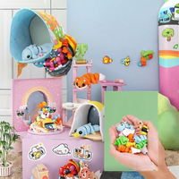 102 figurines d'animaux miniatures imprimées en 3D, jouets articulés flexibles, décorations de bureau mignonnes, ensemble de cadeaux de fête, plastique ABS
