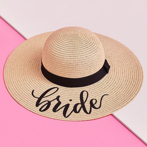 Bãi biển Panama thường mềm rơm <span class=keywords><strong>Raffia</strong></span> 3D thêu in kỹ thuật số tùy chỉnh logo bán buôn dropshipping - Product Image 2