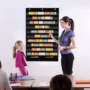 Organizador de Pared Colgante de Alta Resistencia para Aula, con 10 Bolsillos, 45x28 Pulgadas, Negro, Poliéster 420D, para Oficina y Escuela - Product Image 6