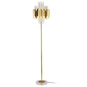 Hiện Đại Mỹ trong nhà chiếu sáng nhà Shade phong cách thường vụ sàn Đèn trang trí pha lê LED Vàng sắt 15 90 lampe Vàng 100cm