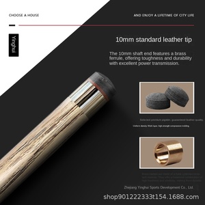 Taco de billar de madera de fresno negro para billar americano y snooker, punta pequeña, duradero, de una pieza, para juegos de cartas y de mesa de <span class=keywords><strong>8</strong></span> y 9 bolas - Product Image 3