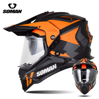 Nouveau casque de moto tout-terrain intégral SOMAN M10 ECE22.06 ABS avec boucle à dégagement rapide, compatible avec les lunettes, unisexe, toutes saisons