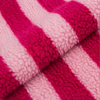 Tissu jacquard rayé bicolore en polaire de polyester texturé, avec logo personnalisé, pour vêtements, jouets, sellerie automobile, canapés et sacs