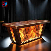 Table basse en marbre avec éclairage LED, table à thé, table de bar, mobilier de bar pour discothèque, bar, pub