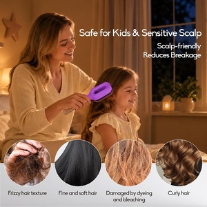 <span class=keywords><strong>Brosse</strong></span> démêlante à brume chaude pour <span class=keywords><strong>cheveux</strong></span> bouclés et ondulés, <span class=keywords><strong>brosse</strong></span> de coiffage lissante pour contrôle continu des frisottis et des mèches rebelles - Product Image 5