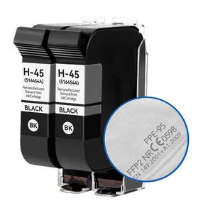 <span class=keywords><strong>Cartucho</strong></span> de Tinta Remanufacturado INK-TANK <span class=keywords><strong>45</strong></span> 51645A 45si TIJ 2.5 12.7mm Negro para Impresora HP45 <span class=keywords><strong>HP</strong></span> <span class=keywords><strong>45</strong></span> - Product Image 1