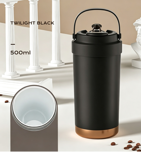 Portable 500ml Insulated Water Bottle Leak-Proof <b>Ceramic</b> Coated Travel Coffee Cup with Handle for Driving Outdoor - Product Image 1