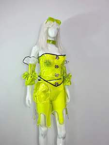 Vestido Verde para Fiesta, Cantante, Espectáculo, Disfraz de Baile, Tecnología Verde, Transparente, Atuendo para Fiesta en Club, Discoteca, Baile - Product Image 4