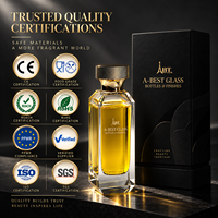 Vente en gros de flacons de parfum carrés en verre de 100 ml, finition mate, logo personnalisé, étiquette métallique de luxe, certificat PPWR, OEM ODM