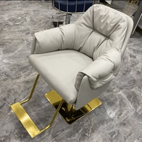 Prix de gros en acier inoxydable cuir PU rotatif levage salon de beauté coupe de cheveux style pivotant chaise de barbier