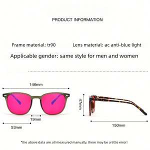 Gafas de Sol Redondas con Logotipo Personalizado 2026, Unisex, Lentes Rojo Naranja, Anti Radiación, para Juegos de Computadora, Anti Luz Azul, para Dormir - Product Image 5