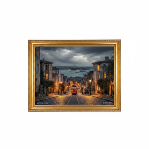 Istanbul Cityscape <b>Canvas</b> Print: Turkey Landscape Artwork,GOLD <b>FRAMED</b> <b>CANVAS</b> - Product Image 2