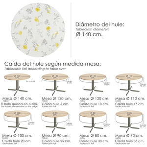 Tovaglia rotonda in tela cerata antimacchia, 140 cm. Fiori Gialli - Product Image 5