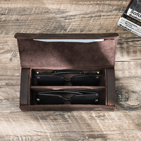 Étui à lunettes de luxe personnalisable en cuir véritable, emballage pour lunettes de soleil, pochette portable pour lunettes, design avec logo