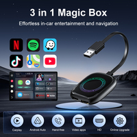 Adaptador Inalámbrico 3 en 1 para Carplay - Transmite Entretenimiento en el Auto a Cualquier Lugar, Android Auto, 4 GB, YouTube, Netflix, Magic Ai Box