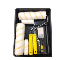 Kit de rouleaux de peinture synthétiques personnalisés en usine, 4, 9, 18 pouces, avec bac, pour la décoration