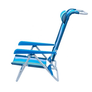 Chaise de plage pliable et réglable en métal léger, confortable pour l'extérieur et le parc - Product Image 4