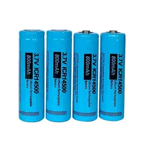 Battery 3.7v PKCELL ICR 14500 800mah 3.7V Rechargeable Battery Lithium Ion Batteries ICR14500 AA Size Batteries