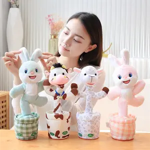 Top Selling Funny Electric Animal Series Dancing Glowing Singing Shaking Stuffed Puzzle Chargeable Plush Toy Kids' Education Toy