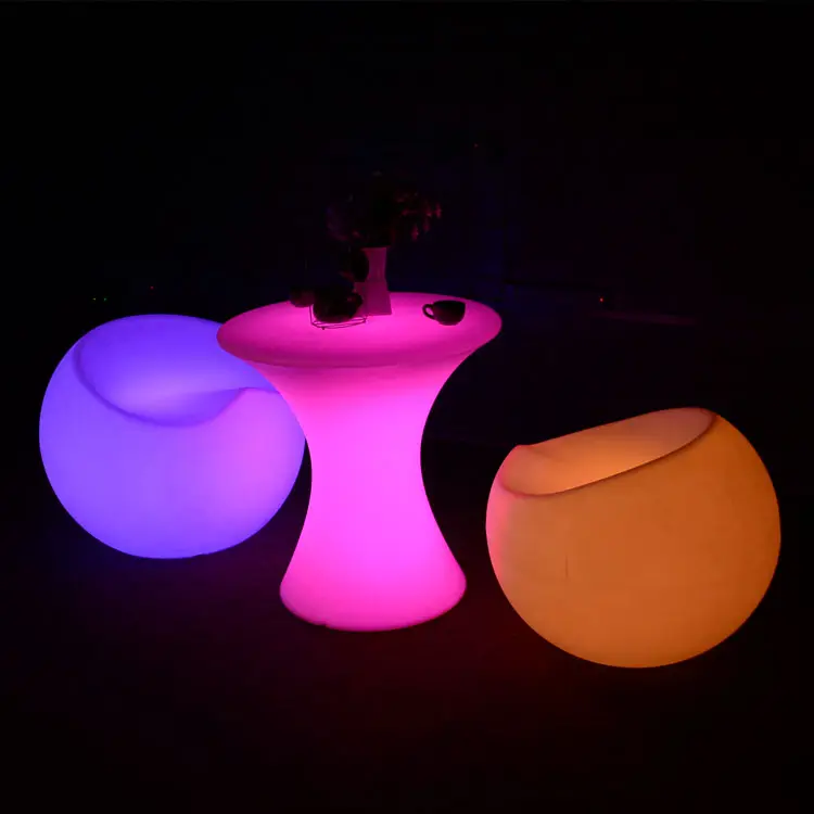اللون تغيير التجاري قضيب خارجي براز ضوء مقعد مكعب الشكل البلاستيك مصباح ليد كرسي