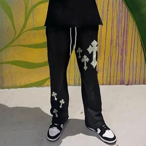 Pantalones Deportivos para Hombre, Diseño Nuevo, Estampado 3D en Relieve, Rayas Grises, 100% Algodón, 400 Gsm, Transpirables, Ecológicos - Product Image 2