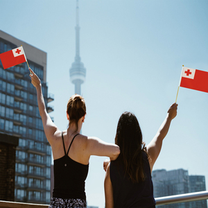 2024 Venta caliente de fábrica Tonga poste de madera bandera ondeada a mano para vacaciones generales - Product Image 4