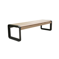 Banc de jardin public 3 places en WPC avec accoudoirs pour extérieur
