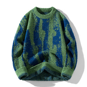 Pull personnalisé avec logo pour homme, pull d'hiver OEM, design à motifs, tricot en coton, col rond, manches longues, pull tricoté sur mesure - Product Image 4