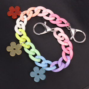 อุปกรณ์ตกแต่งกระเป๋าอะคริลิคสีสันสดใสพร้อมจี้รูปดอกไม้สำหรับใช้งานแบบลำลอง - Product Image 4