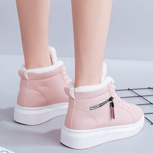Winter New Style Plus Velvet White Shoes High Top Thick Bottom Snow Boots Short Boots Ladies - Product Image 4