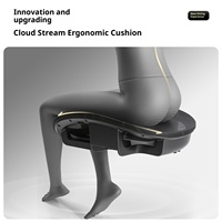 Chaise de bureau ergonomique en maille avec appui-tête réglable, support lombaire, repose-pieds rétractable, dossier haut, pivotante, pour ordinateur