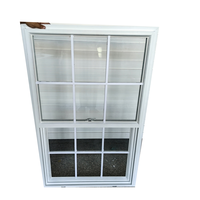 Moderno Personalizado UPVC PVC Vinilo Individual Doble Colgado Ventana de vidrio Insonorizado Parrilla Diseño Sash Windows
