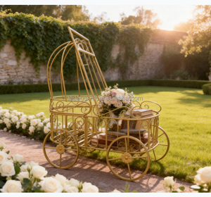 LEDA Carroza de Calabaza de Hierro del Cenicienta, Fondo de Escenario, Decoraciones para Bodas en Jardín - Product Image 1