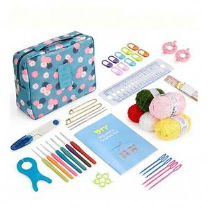 Juego de Agujas de Ganchillo, Herramientas de Tejido DIY, Accesorios para Hilos, Kit de Iniciación para Principiantes, Cuadrado, Simple, Ecológico, Colorido, Portátil, con Almacenamiento - Product Image 1