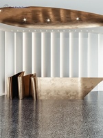 Table à manger en bambou, comptoir de réception et comptoir d'art sur mesure avec un design minimaliste moderne pour les hôtels et les halls d'entreprises