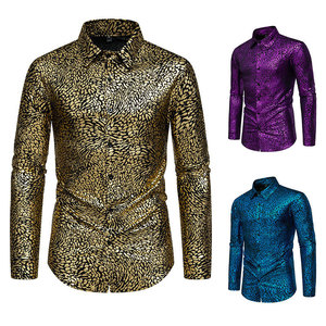 Camisa de Manga Larga para Hombre con Estampado de Leopardo y Detalles Bronceados, Estilo Moderno para Escenario, Nueva Colección Tks - Product Image 3