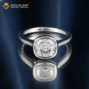 Anillo de Diamante Moissanite con Corte Cojín Goldleaf, Superventas, Chapado en Plata de Ley 925, Anillo de Boda para Aniversario, de Terceros - Product Image 6