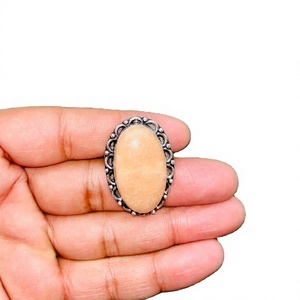FAIJAN GEMS จี้อะเมโซไนต์ธรรมชาติคุณภาพสูงจากเปรู แหวนเงินเยอรมัน พลอยเม็ดเดี่ยวเรียบเนียน ได้รับการรับรอง ปรับขนาดได้ - Product Image 1