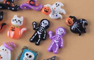 <span class=keywords><strong>Casa</strong></span> de resina Zombie <span class=keywords><strong>mago</strong></span> esqueleto gato negro sombrero calabaza fantasma flatback cabujones encanto Halloween para collar zapato pulsera - Product Image 6
