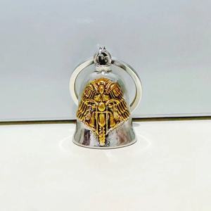 Llavero con Campana de Ángel, Cruz de Corazón y Plumas, para Coche, Moto, Motociclista, Collar con Campana para la Buena Suerte en la Carretera, Guardián - Product Image 3