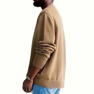 Vente en gros Nouveau pull tricoté à manches longues décontracté pour hommes grande taille pour l'automne et l'hiver Pull tricoté en coton pour hommes - Product Image 3