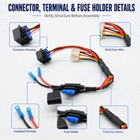 Arnés de cableado automotriz, conjunto de cables personalizado con portafusibles, conector, terminal, reparación eléctrica de vehículos
