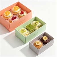 Boîte à gâteau personnalisée avec logo, en carton ivoire biodégradable, pour boulangerie, avec couvercle en PET